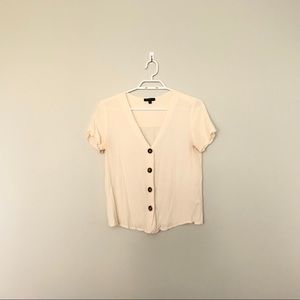 Dynamite White Short Sleeved Button Up